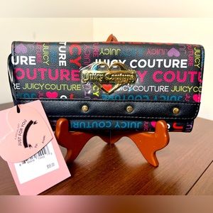 Juicy Couture Wallet. Button Closure. Interior Pocket With Zipper..
